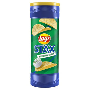 Lay's Stax Sour Cream & Onion Potato Crisps (OU-D, 5.5oz)