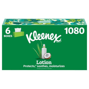 6 Flat Boxes Kleenex Lotion Facial Tissues with Coconut Oil
