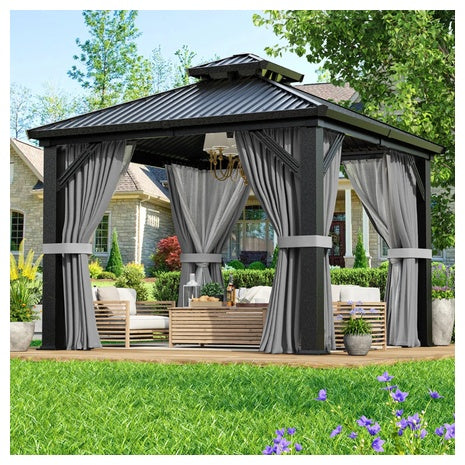 10ft X 10ft P Olar Aurora Aluminum Frame Outdoor Gazebo