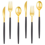 96 Piece Gold With Black Disposable Silverware