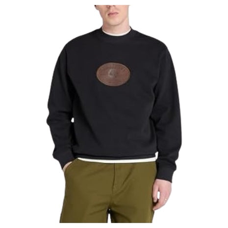 Timberland Mens Leather Badge Crewneck Sweatshirt