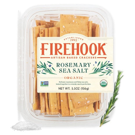 Firehook Organic Rosemary Sea Salt Crackers (OK-D, 5.5oz)
