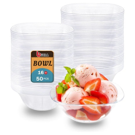 50 Clear Plastic Serving Bowls