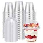 100 Disposable 9oz Clear Cups w/ Dome Lids