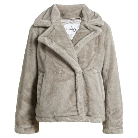 Sam Edelman Notched Lapel Faux Fur Jacket (2 Colors)