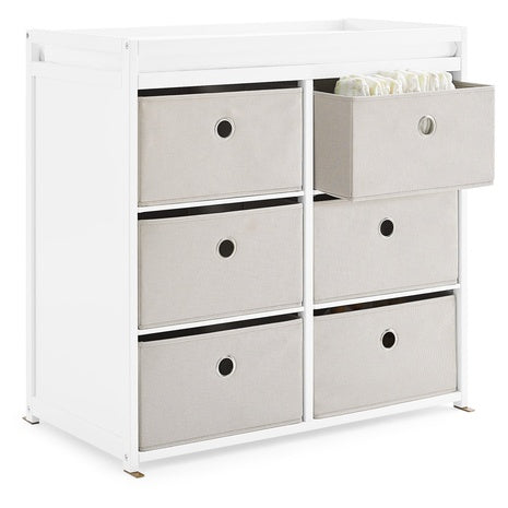 Hayes Baby Changing Table with Fabric Bins