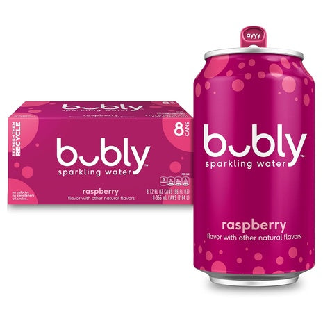 12 Cans bubly Sparkling Water, Raspberry