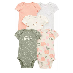 5-Pack Baby Girl Carter's Floral Short Sleeve Bodysuit Set