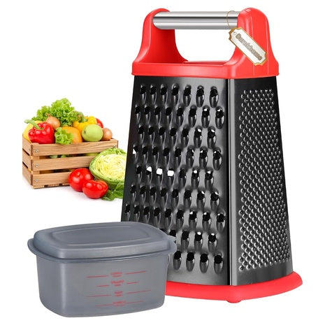 4-Sided Stainless Steel Grater w/ Container