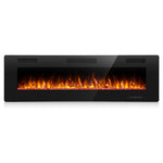 60″ Antarctic Star Electric Recessed Wall Fireplace with Remote