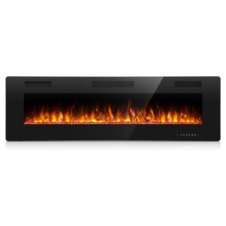 60″ Antarctic Star Electric Recessed Wall Fireplace with Remote