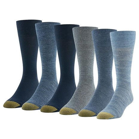 6 Pairs Goldtoe Men’s Cambridge Crew Socks