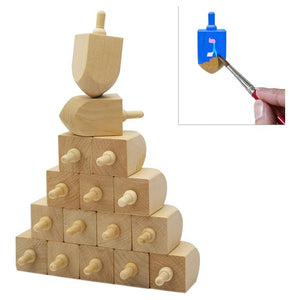 24 Pack Wooden Dreidels