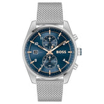 Boss Skytraveler Men's 44mm Stainless Steel Chronograph Wristwatch