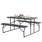 Gardenised Portable Folding Picnic Table Set With Benches