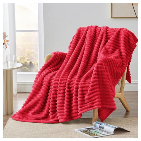 Striped Soft Fleece Throw Blanket