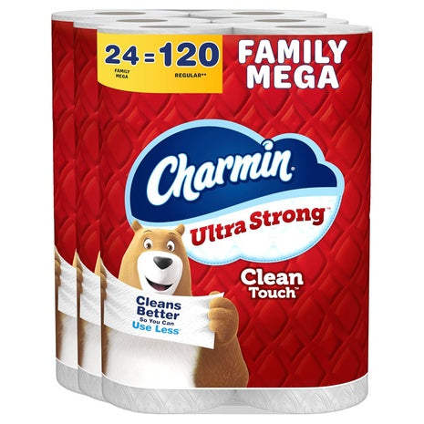 48 Family Mega Rolls (=240 Reg) Charmin Toilet Paper + $15 Rebate