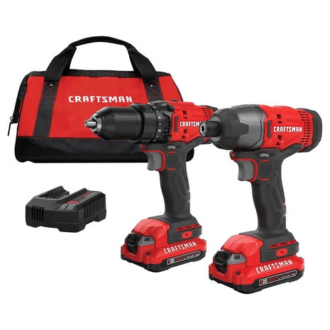 Craftsman V20 MAX Drill & Impact Driver Combo Kit with Batteries & Charger