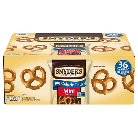 36-Pack Snyder’s of Hanover 100-Calorie Mini Pretzels (OU-D)
