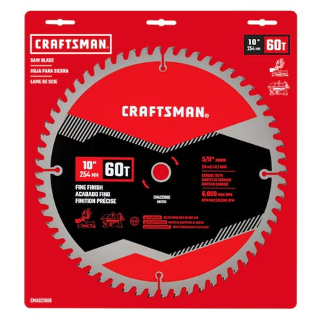 CRAFTSMAN 10 In Table Saw Blade 60 Tooth With 5/8 In Arbor