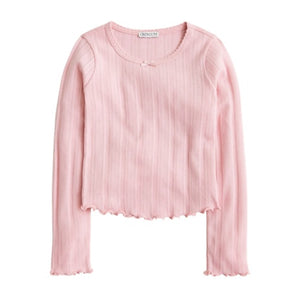 Girls' Long Sleeve Pointelle T-Shirt