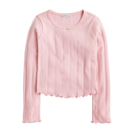 Girls' Long Sleeve Pointelle T-Shirt