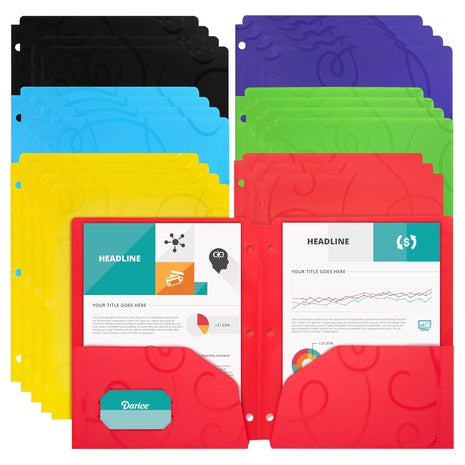 24-Pack 2-Pocket Colored School Folders