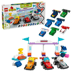 Lego Duplo Town F1 Team Race Cars & Drivers