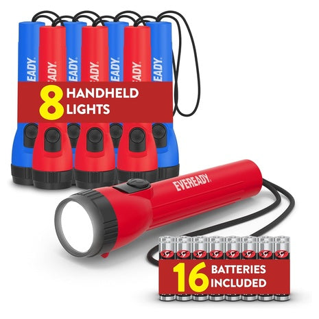 8 Everready LED Flashlights with Batteries