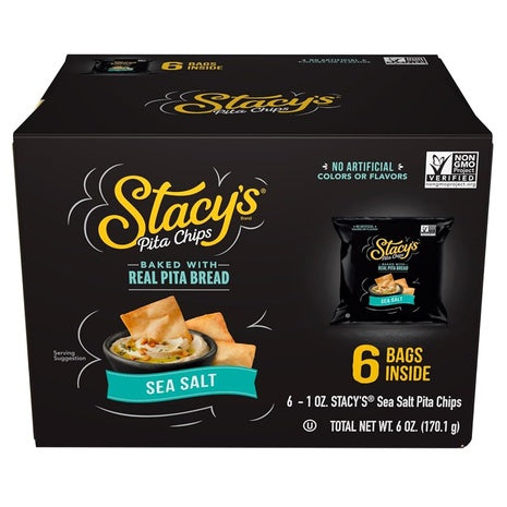 6 Bags Stacy's Sea Salt Pita Chips (1oz)