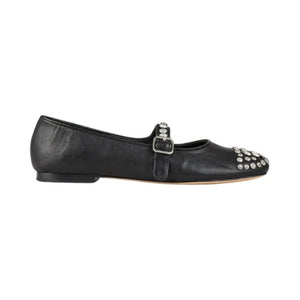 Leather and Rhinestone Ballet Flats