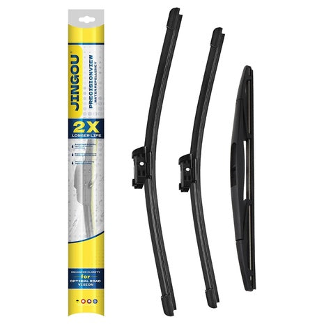 3-Pack 26"+17" Front Windshield Wipers With 14" Rear Wiper Blade Sets