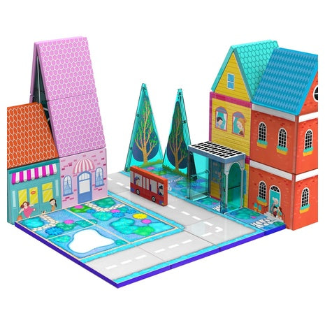 58-Piece Magnetic Tiles Fairytale Town Building Set