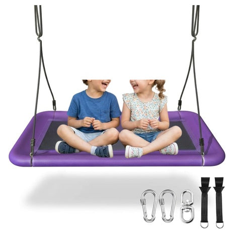 60" X 32" Waterproof Rectangle Platform Tree Swing W/Straps