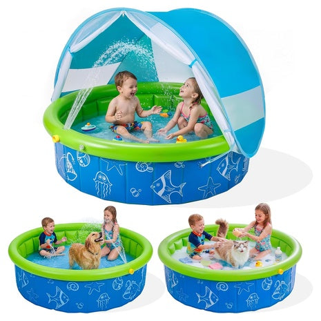 Kids Foldable Pool With Canopy
