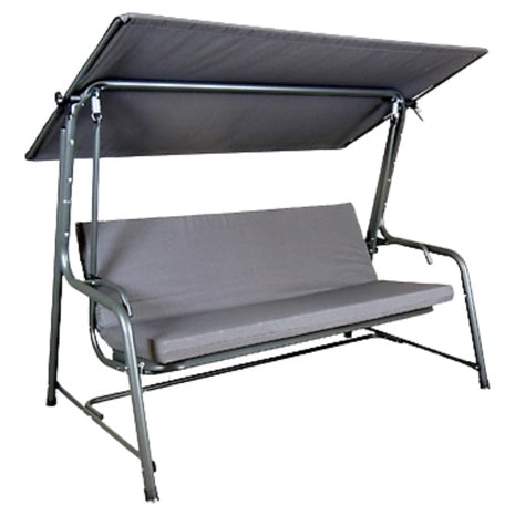 Sunjoy 3-4 Seat Luxury Steel Outdoor Porch Swing W/ Convertible Mesh Seat
