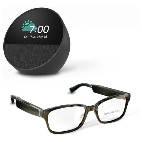 Amazon Echo Frames Smart Glasses & Amazon Echo Spot Smart Alarm Clock Bundle