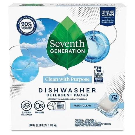 72 Seventh Generation Dishwasher Detergent Packs