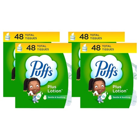 4 Cube Boxes Puffs Plus Lotion Facial Tissues