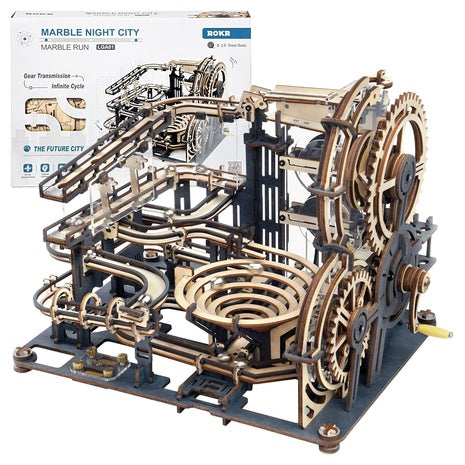3D Marble Night City Wooden Marble Run Model Kit