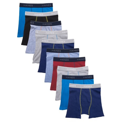 10-Pack Hanes Boys Comfort Flex Soft Boxer Briefs (2 Colors)