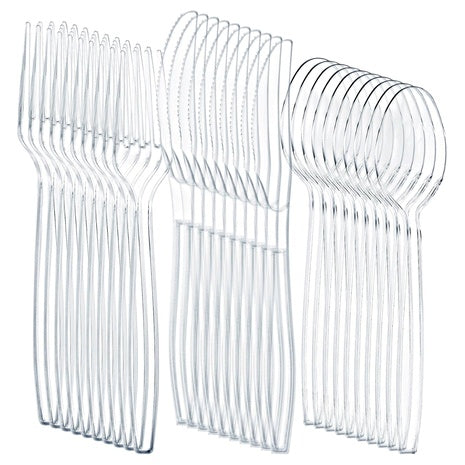 Liacere 360-Pieces Heavy Duty Clear Plastic Silverware