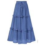 Women’s High Waist A-Line Midi Skirt (8+ Colors)