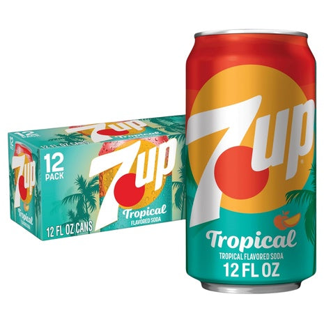 12 Cans of 7UP Tropical Soda