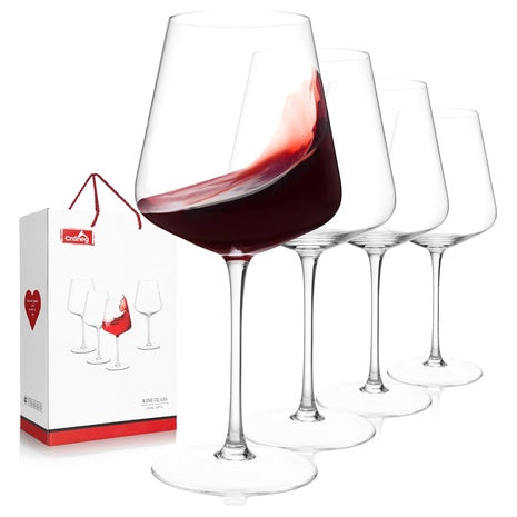 4 Crystal Wine Glasses