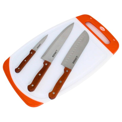 4-Piece Knife & Cutting Board Set