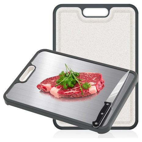 Double-Sided Stainless Steel Cutting Board