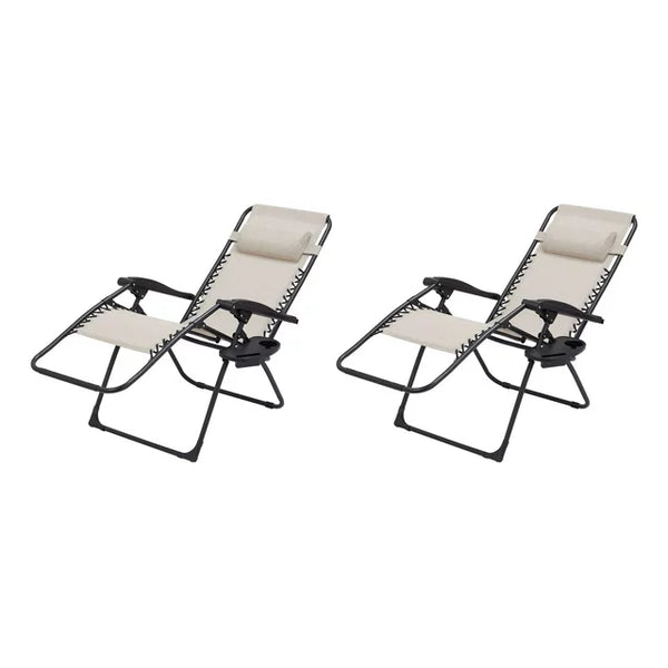 2 tumbonas con silla de gravedad cero para exteriores