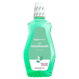 33.8oz Amazon Basics Fresh Breath Mint Mouthwash