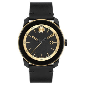 Movado Bold TR90 Men's Ultra Modern Black Gold Watch